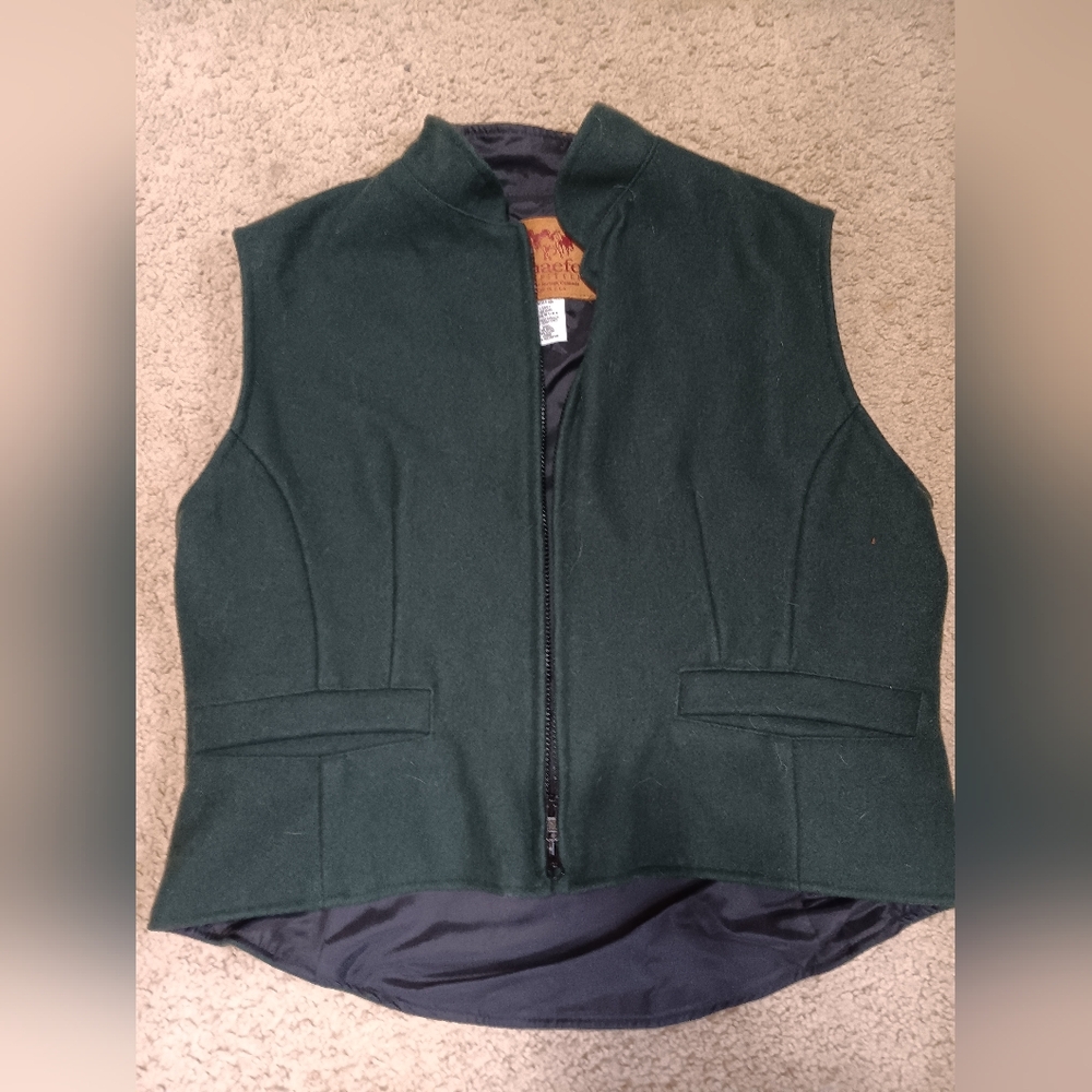 Wool Dark Green Sleeveless Vest